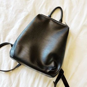 Matt & Nat Black Vegan Leather Backpack, small pebbled leather backpack
